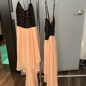 Peach new black high low spaghetti strap dress jealous tomato Small medium flowy